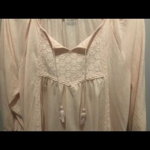 Pale pink peasant top